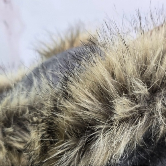 J. Crew Gray Pea Coat with Faux Fur Trim - Picture 10 of 12